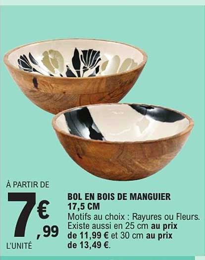 BOL EN BOIS DE MANGUIER 17,5 CM