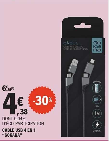 CABLE USB 4 EN 1 “GOKANA”