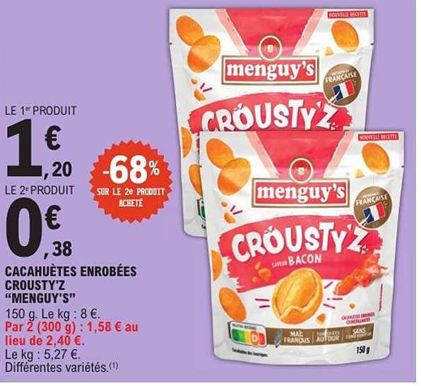 CACAHUÈTES ENROBÉES CROUSTY'Z "MENGUY'S"