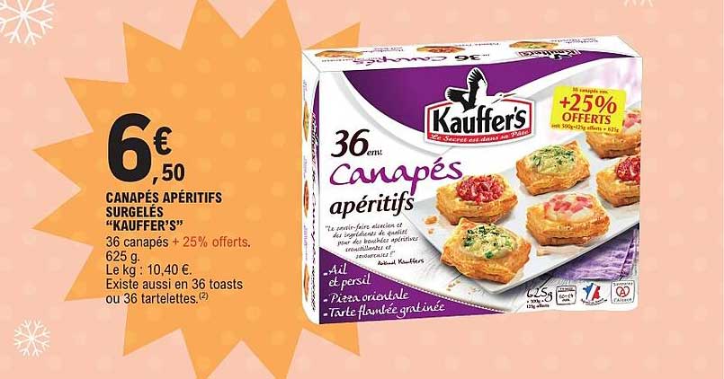 Canapés apéritifs surgelés "Kauffer's"