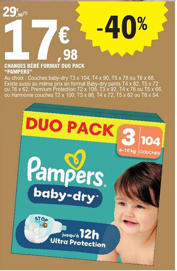 CHANGES BÉBÉ FORMAT DUO PACK “PAMPERS”