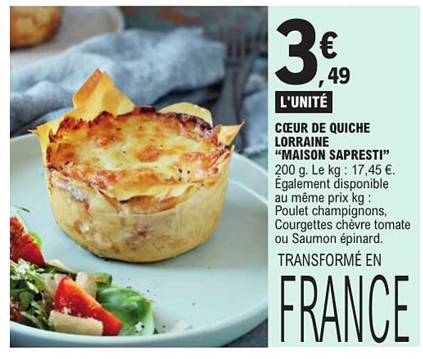 CŒUR DE QUICHE LORRAINE "MAISON SAPRESTI"