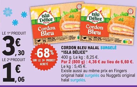 CORDON BLEU HALAL SURGELÉ “ISLA DÉLICE”