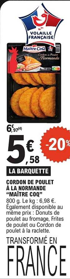 CORDON DE POULET À LA NORMANDE “MAÎTRE COQ”
