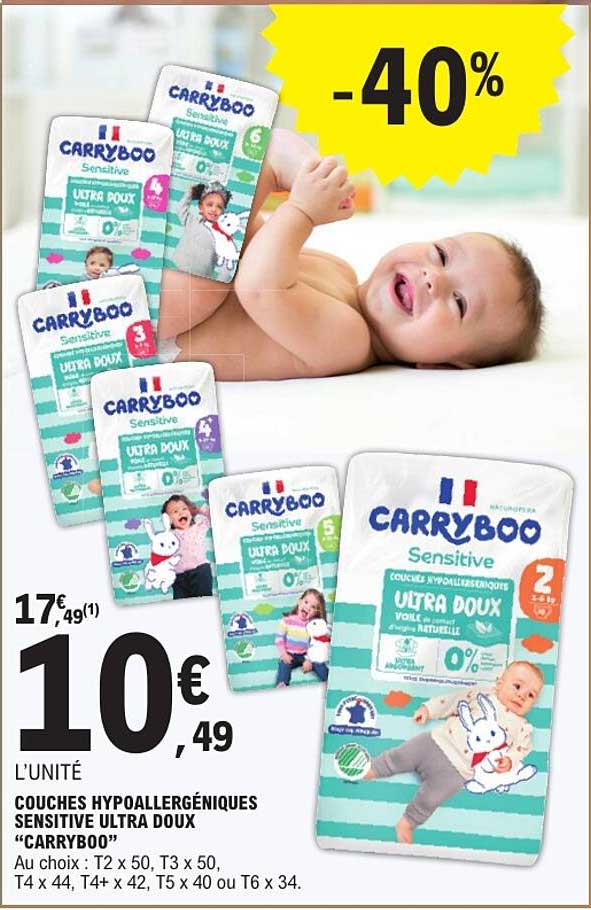 COUCHES HYPOALLERGÉNIQUES SENSITIVE ULTRA DOUX “CARRYBOO”