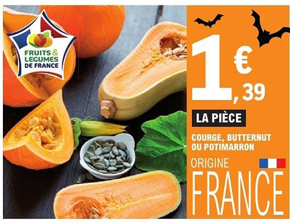 COURGE, BUTTERNUT OU POTIMARRON ORIGINE FRANCE