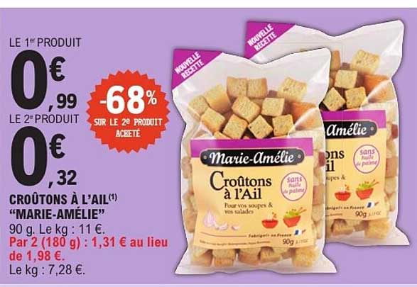 CROÛTONS À L’AIL «MARIE-AMÉLIE»