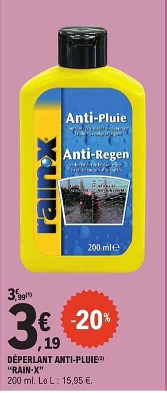 DÉPERLANT ANTI-PLUIE "RAIN-X"