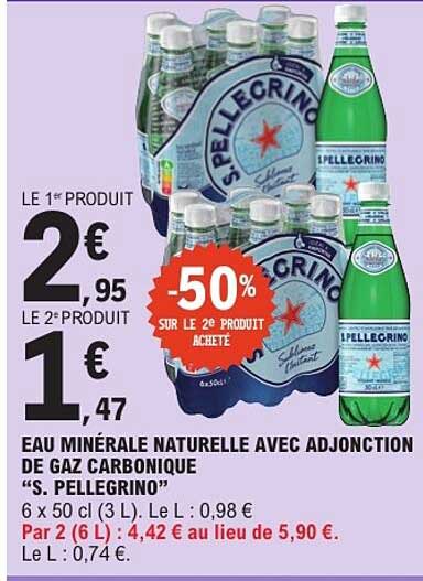 EAU MINÉRALE NATURELLE AVEC ADJONCTION DE GAZ CARBONIQUE “S. PELLEGRINO”