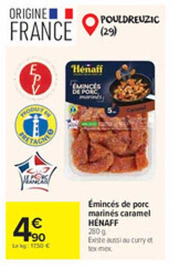 Émincés de porc marinés caramel HENAFF