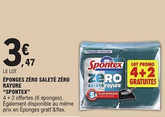 ÉPONGES ZÉRO SALIETÉ ZÉRO RAYURE “SPONTEX”