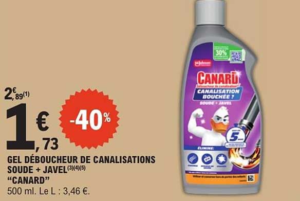 GEL DÉBOUCHEUR DE CANALISATIONS SOUDE + JAVEL "CANARD"
