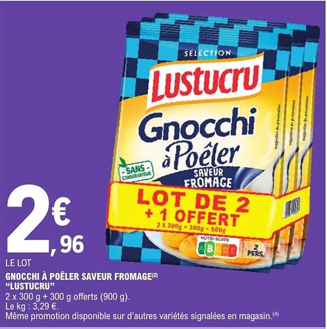 GNOCCHI À POÊLER SAVEUR FROMAGE "LUSTUCRU"