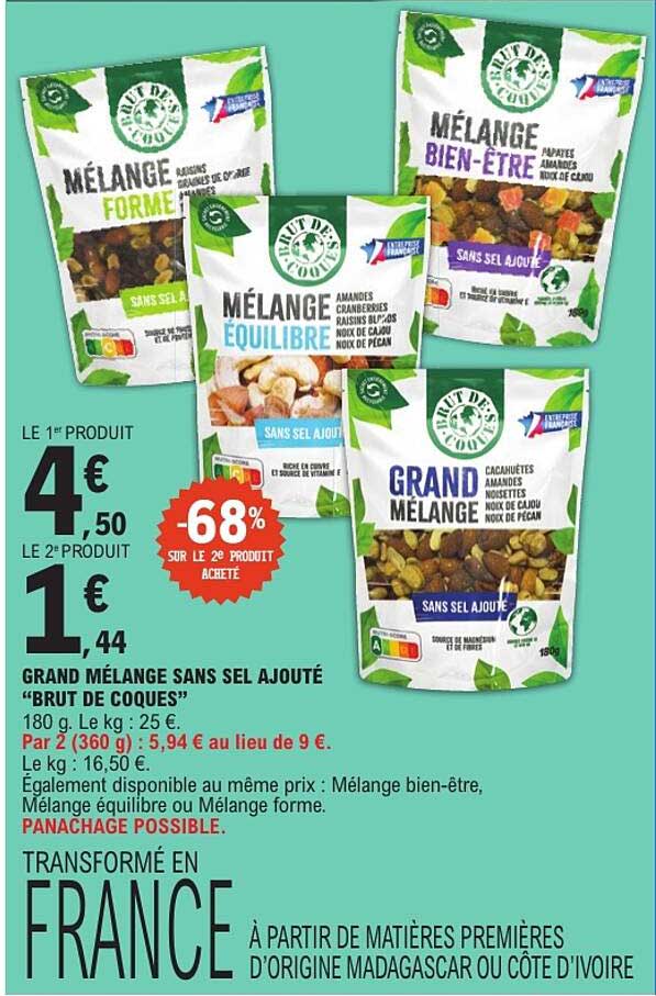 GRAND MÉLANGE SANS SEL AJOUTÉ "BRUT DE COQUES"