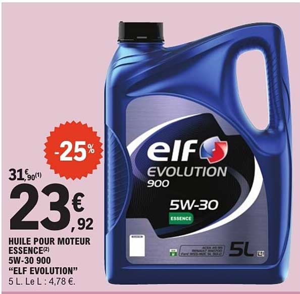 HUILE POUR MOTEUR ESSENCE(2) 5W-30 900 “ELF EVOLUTION”
