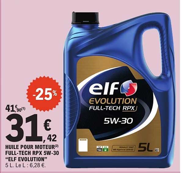 HUILE POUR MOTEUR FULL-TECH RPX 5W-30 "ELF EVOLUTION"