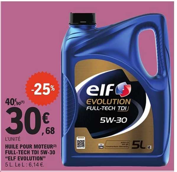 HUILE POUR MOTEUR FULL-TECH TDI 5W-30 "ELF EVOLUTION"