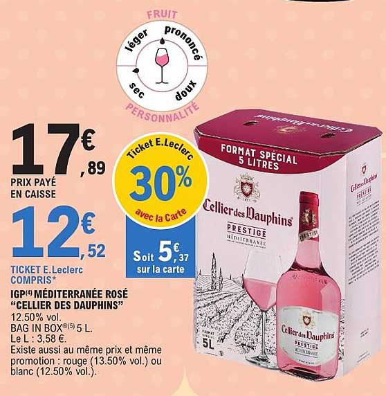 IGP(4) MÉDITERRANÉE ROSÉ “CELLIER DES DAUPHINS”