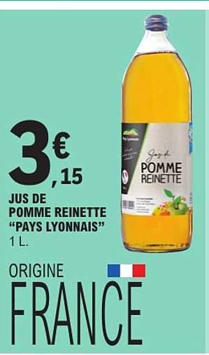 JUS DE POMME REINETTE “PAYS LYONNAIS” 1 L.