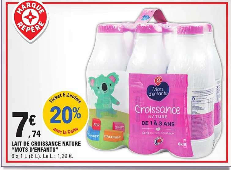 LAIT DE CROISSANCE NATURE "MOTS D'ENFANTS"