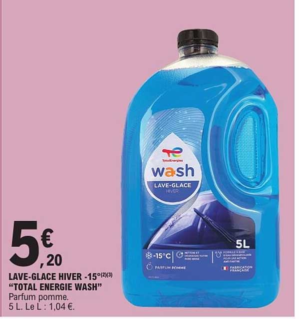 LAVE-GLACE HIVER -15°(2X3) “TOTAL ENERGIE WASH” Parfum pomme.