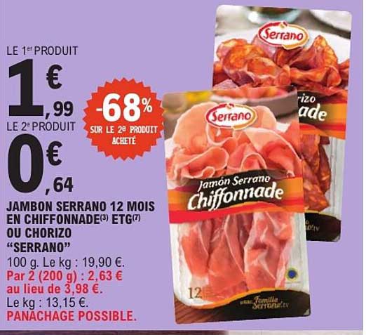 LE 1er PRODUIT 1€ 99 LE 2e PRODUIT 0€ 64 -68% SUR LE 2e PRODUIT ACHETÉ