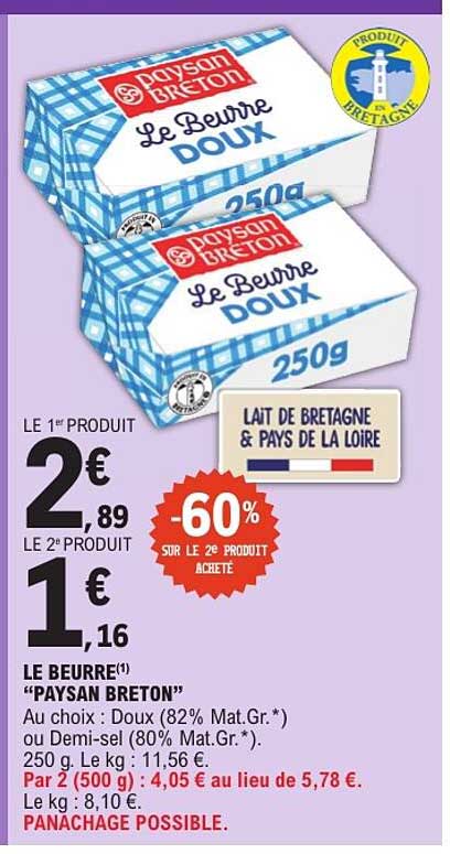 Le beurre "Paysan Breton"