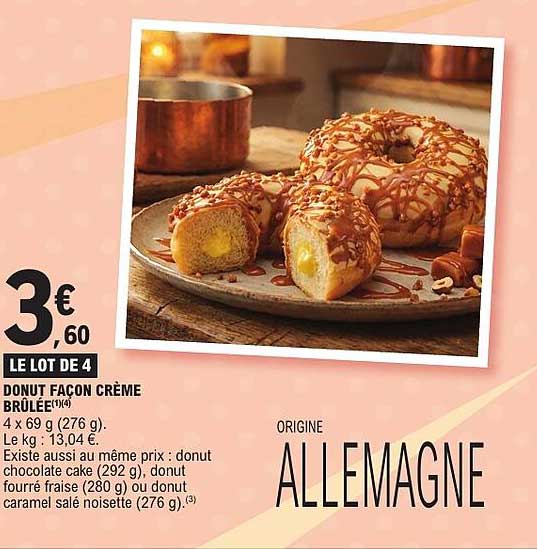 LE LOT DE 4 DONUT FAÇON CRÈME BRÛLÉE