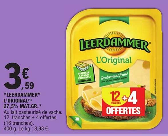 LEERDAMMER L’ORIGINAL 27,5% MAT.GR. 12 tranches + 4 offertes