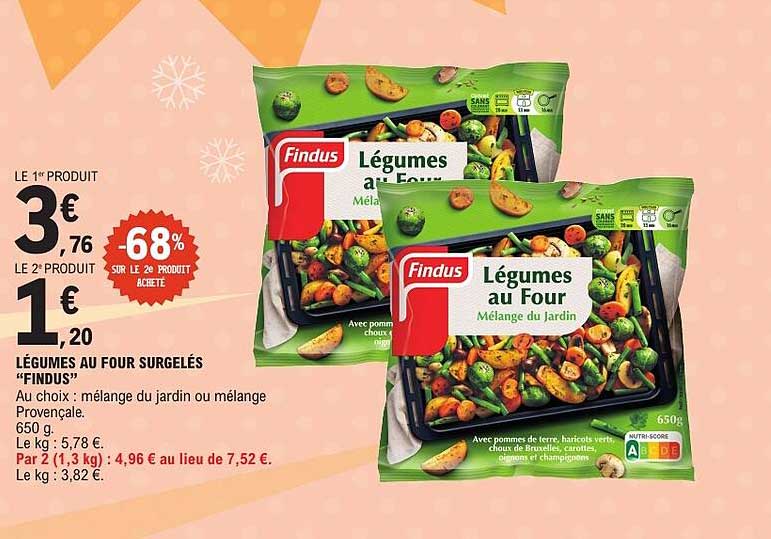 Légumes au Four Surgelés «Findus»