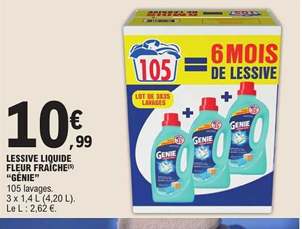 LESSIVE LIQUIDE FLEUR FRAÎCHE “GENIE”