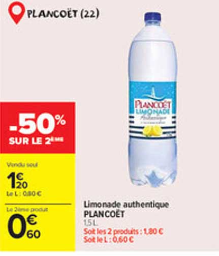 Limonade authentique PLANCŒT 1,5L