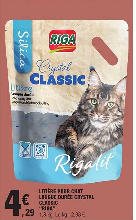 LITIÈRE POUR CHAT LONGUE DURÉE CRYSTAL CLASSIC “RIGA”