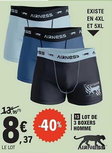 LOT DE 3 BOXERS HOMME