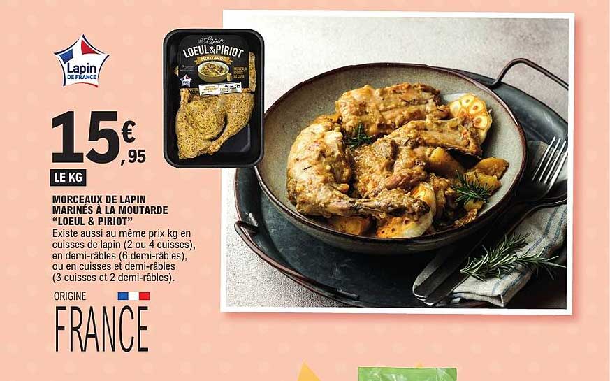 MORCEAUX DE LAPIN MARINÉS À LA MOUTARDE "L'OEIL & PIROT"
