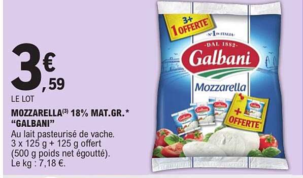 MOZZARELLA 18% MAT.GR. "GALBANI"