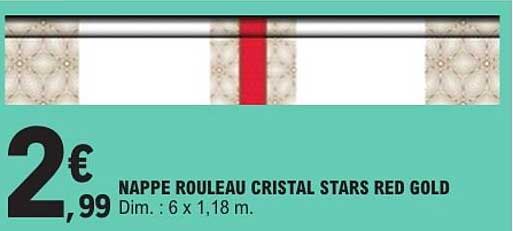 NAPPE ROULEAU CRISTAL STARS RED GOLD