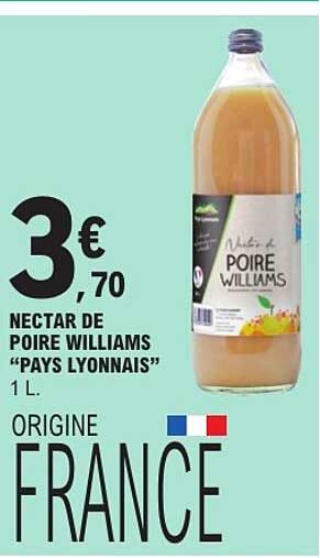 NECTAR DE POIRE WILLIAMS “PAYS LYONNAIS” 1 L.