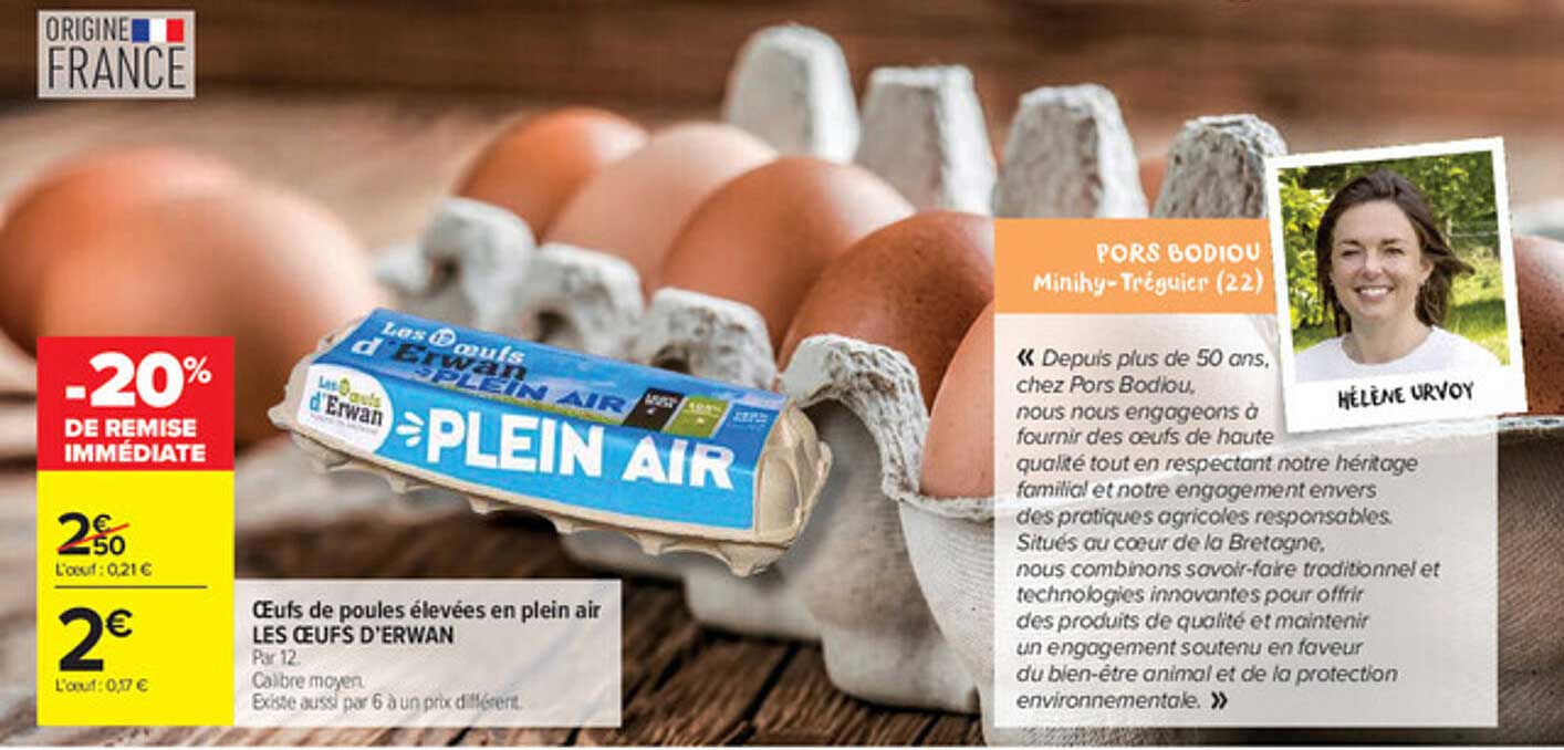 Œufs de poules élevées en plein air LES ŒUFS D’ERWAN