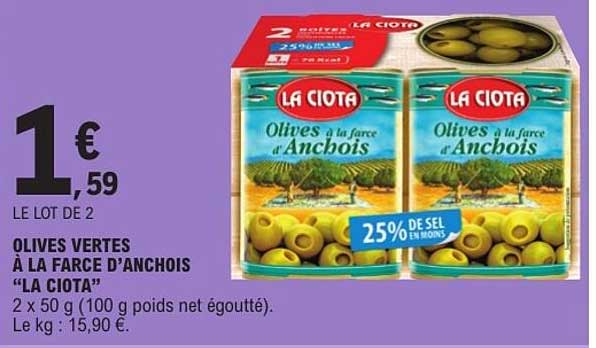 OLIVES VERTES À LA FARCE D’ANCHOIS “LA CIOTA”