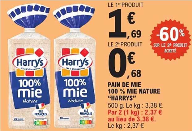 PAIN DE MIE 100 % MIE NATURE “HARRY’S”