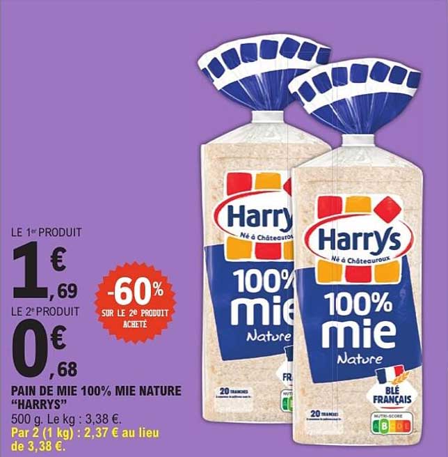 PAIN DE MIE 100% MIE NATURE “HARRYS”