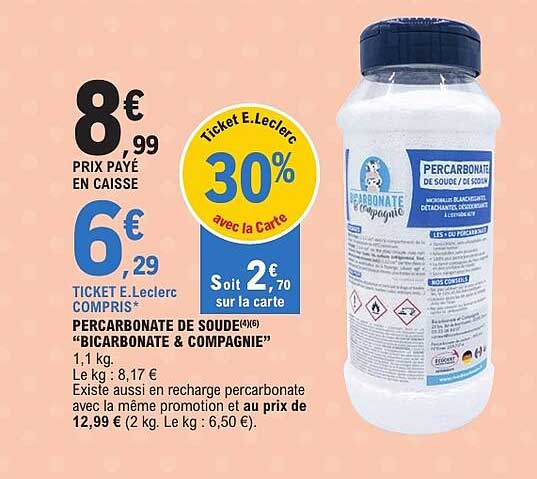 PERCARBONATE DE SOUDE(4)(6) “BICARBONATE & COMPAGNIE”