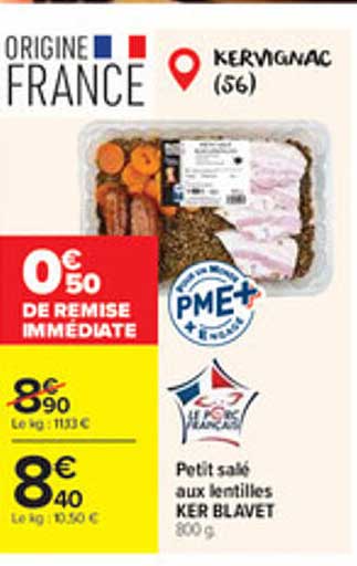 Petit salé aux lentilles KER BLAVET 800 g