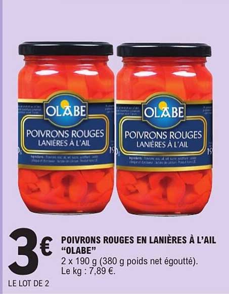 POIVRONS ROUGES EN LANIÈRES À L'AIL “OLABE”