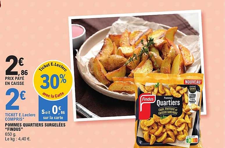POMMES QUARTIERS SURGELÉES "FINDUS"