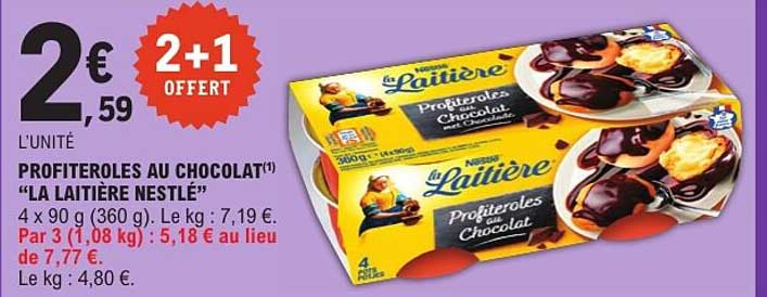 PROFITEROLES AU CHOCOLAT "LA LAITIERE NESTLE"
