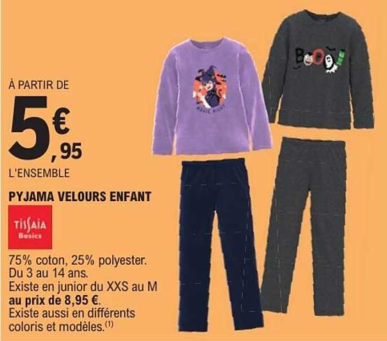 PYJAMA VELOURS ENFANT