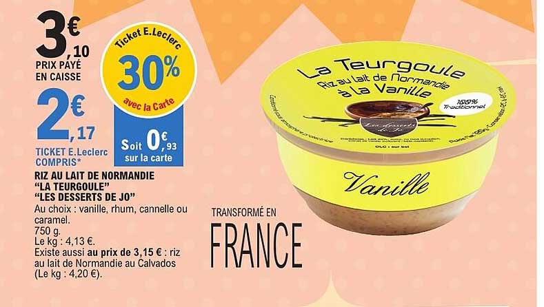 Riz au lait de Normandie "La Tourgoule" "Les Desserts de Jo"