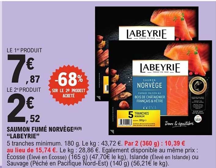 SAUMON FUMÉ NORVÈGE "LABEYRIE"